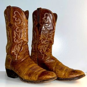 Men’s Lucchese brown cloth label cowboy boots 10.5 B